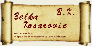 Belka Košarović vizit kartica